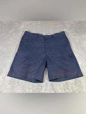 Tommy Bahama Navy Flat-Front Cotton Shorts-size 38
